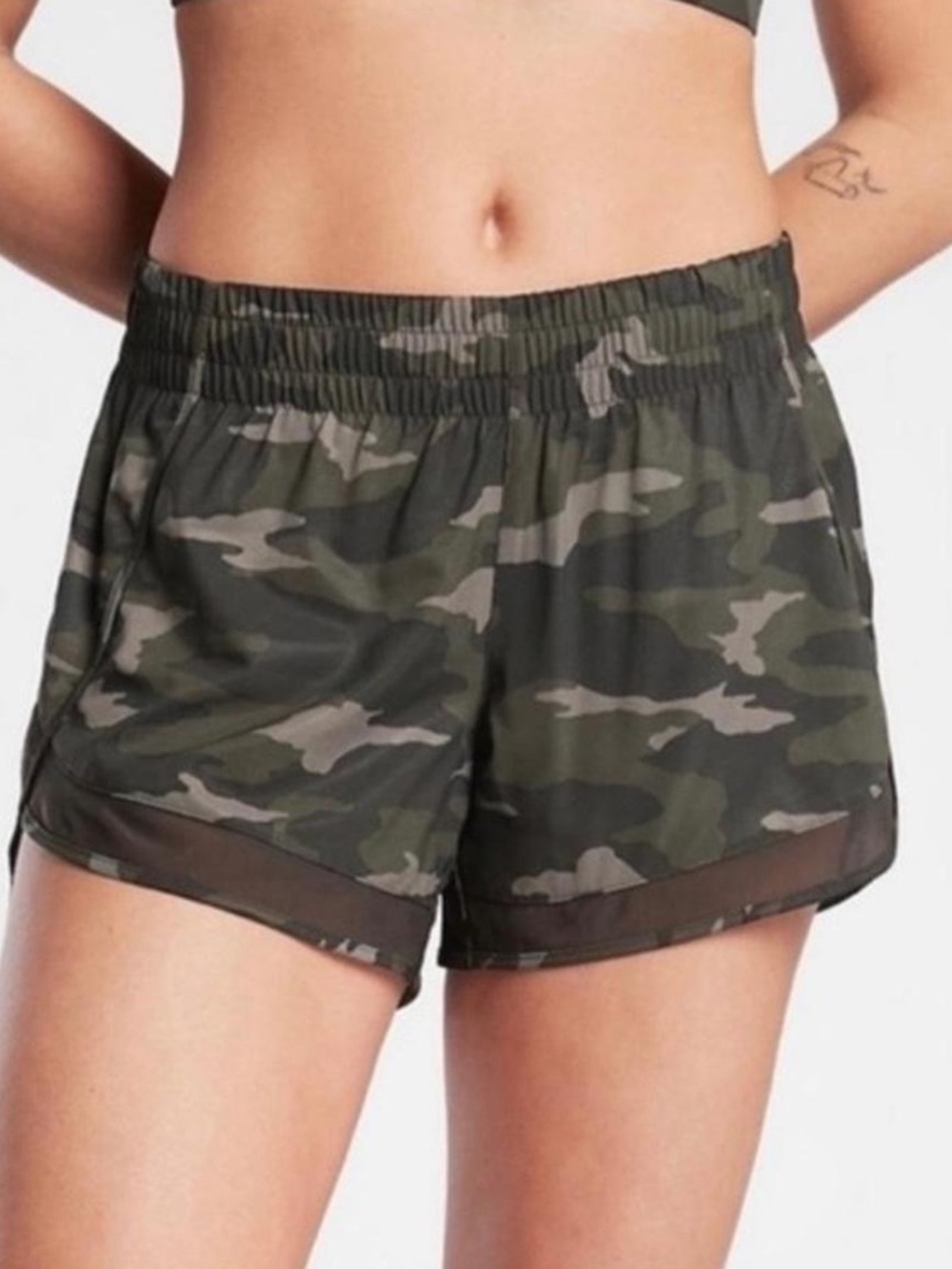 Athleta Women's Camo Athletic Shorts - Green/Gray